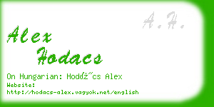 alex hodacs business card